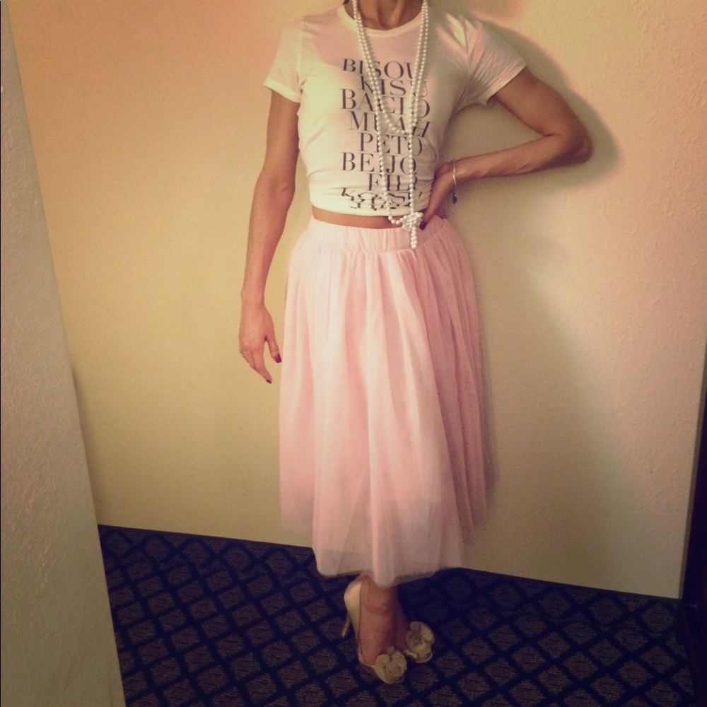 Pink tulle skirt